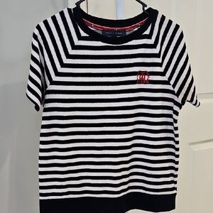 Tommy Hilfiger Navy and White Striped Tee